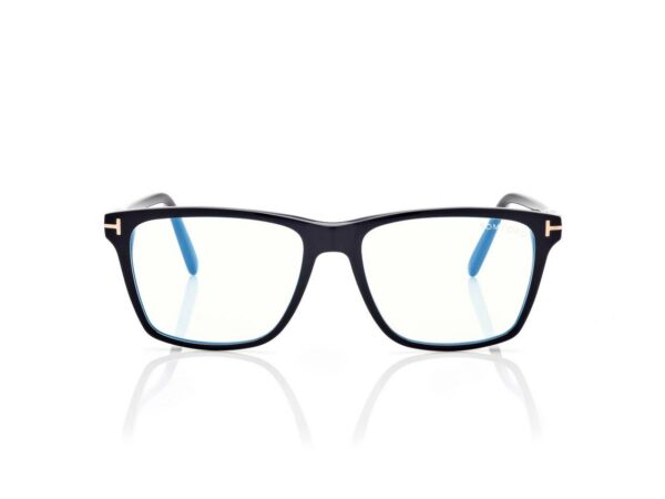 Tom Ford FT5817-B Blue Block Square Opticals in Black (001), front