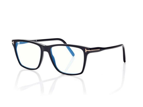 Tom Ford FT5817-B Blue Block Square Opticals in Black (001), side view