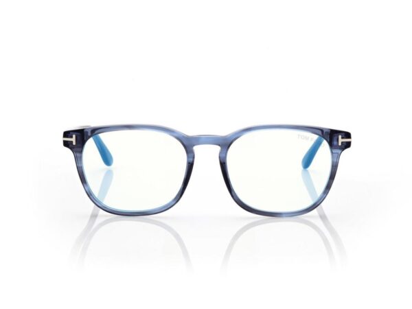Tom Ford FT5868-B Blue Block Round Opticals in Blue (092), front