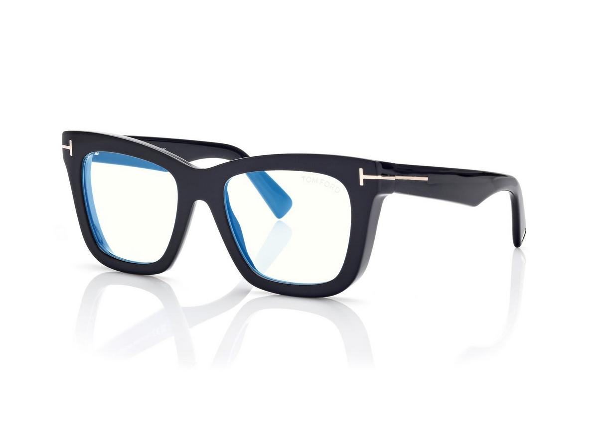 FT5881-B_001_52MM_B.jpg Tom Ford FT5881-B Blue Block Square Opticals in Black (001), side view