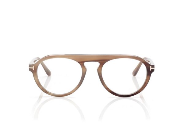 Tom Ford FT5883-P Pilot Horn Opticals in Green Horn (062), front