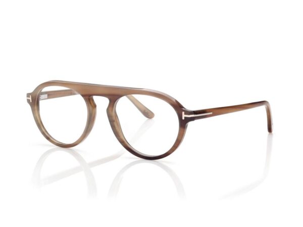 Tom Ford FT5883-P Pilot Horn Opticals in Green Horn (062), side view
