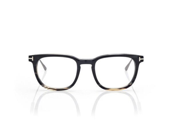Tom Ford FT5884-P Square Horn Opticals in Light Horn (064), front