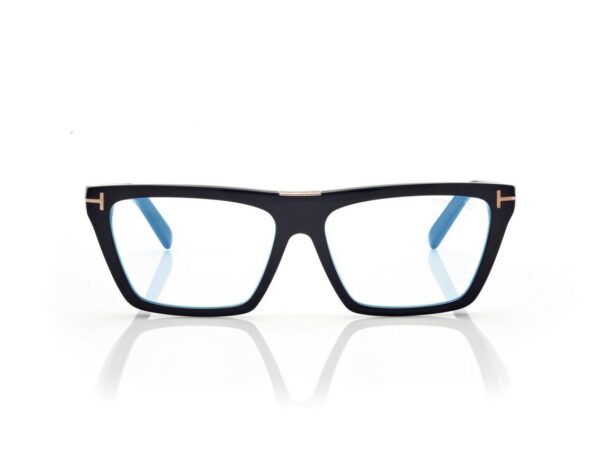 Tom Ford FT5912-B Blue Block Square Opticals in Black (001), front