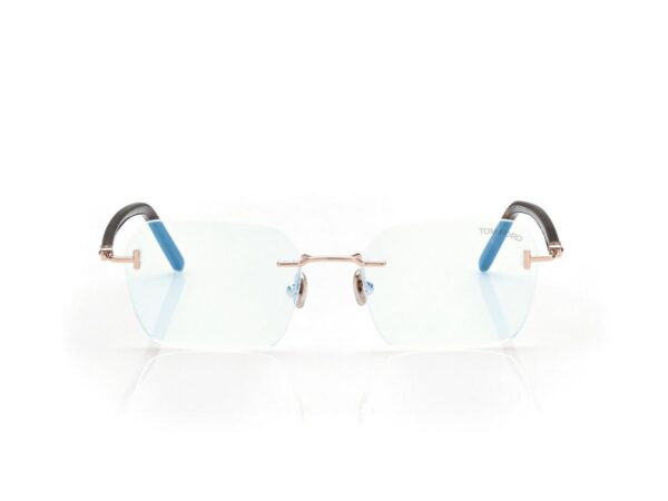 Tom Ford FT5934-B Blue Block Rectangular Opticals in Gold (028), front