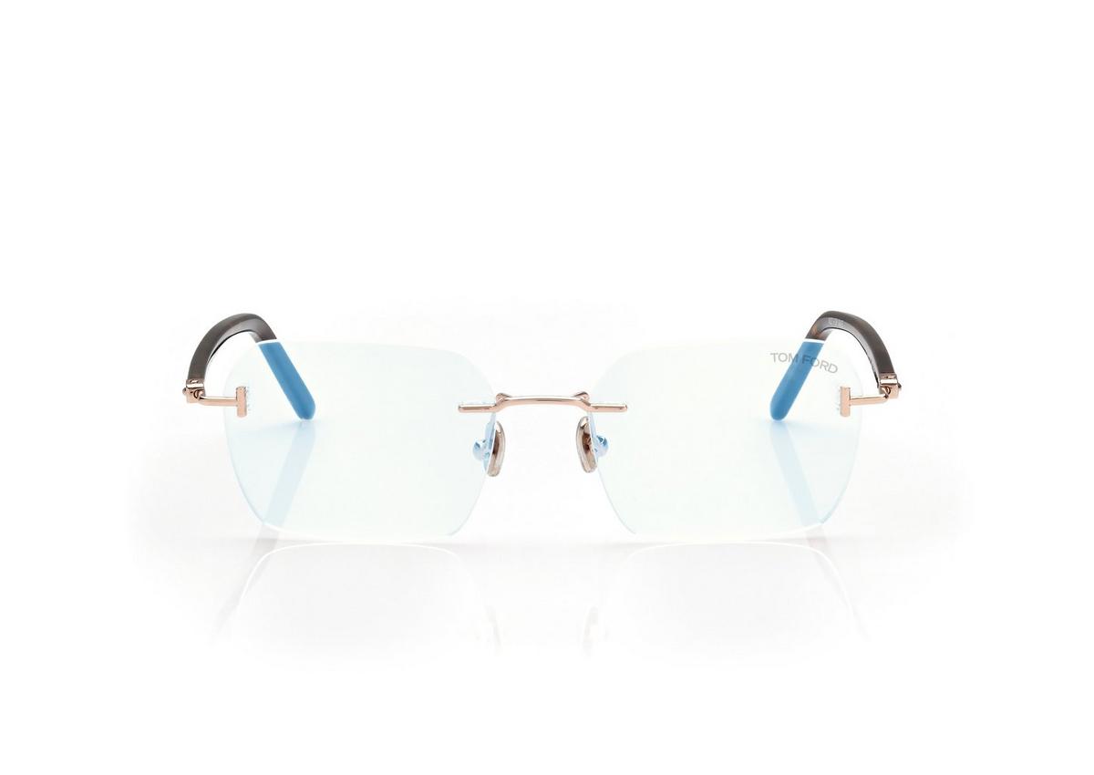 FT5934-B_028_54MM_A.jpg Tom Ford FT5934-B Blue Block Rectangular Opticals in Gold (028), front