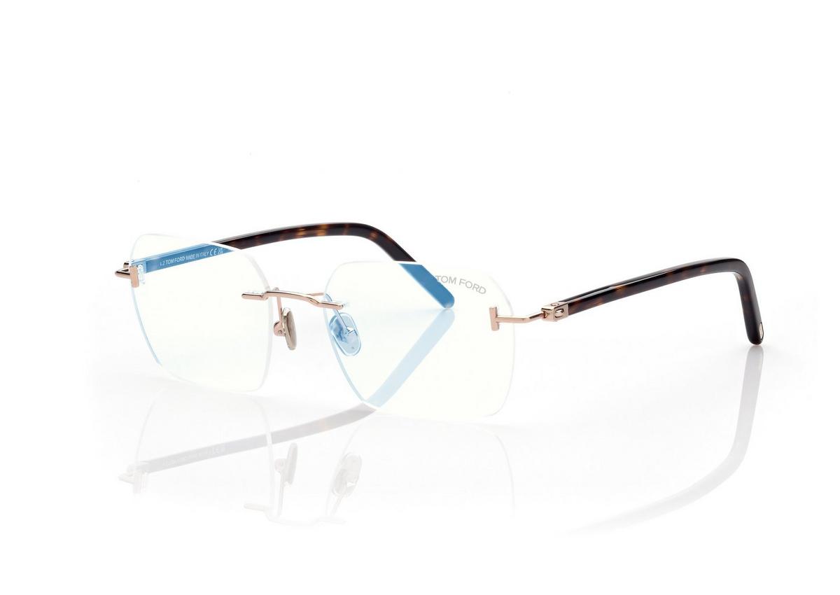 FT5934-B_028_54MM_B.jpg Tom Ford FT5934-B Blue Block Rectangular Opticals in Gold (028), side view