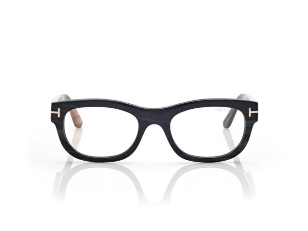 Tom Ford FT5957-P Rectangular Horn Opticals in Light Horn (064), front