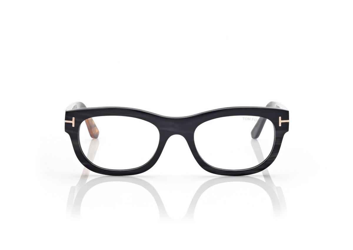 FT5957-P_064_51MM_A.jpg Tom Ford FT5957-P Rectangular Horn Opticals in Light Horn (064), front