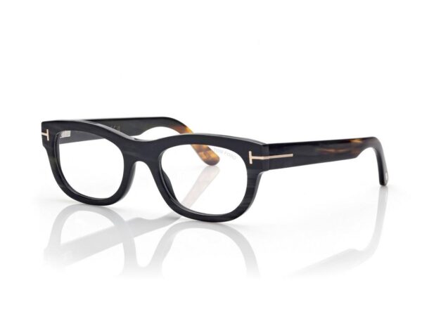 Tom Ford FT5957-P Rectangular Horn Opticals in Light Horn (064), side view