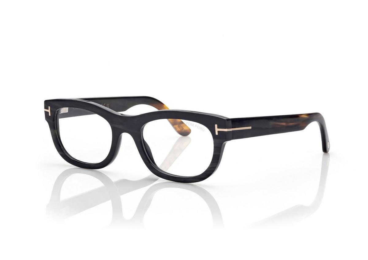 FT5957-P_064_51MM_B.jpg Tom Ford FT5957-P Rectangular Horn Opticals in Light Horn (064), side view