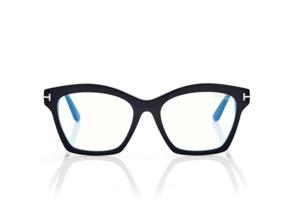 Tom Ford FT5965-B Blue Block Square Opticals in Black (001), front