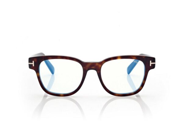 Tom Ford FT5977-B Blue Block Square Opticals in Dark Havana (052), front