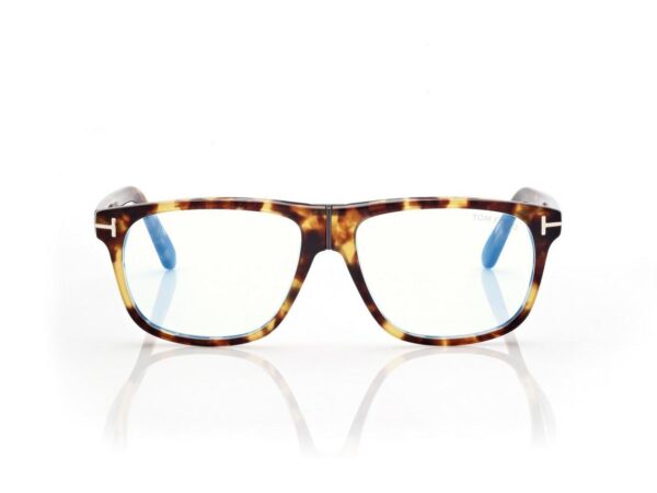 Tom Ford FT5978-B Blue Block Pilot Opticals in Light Havana (053), front