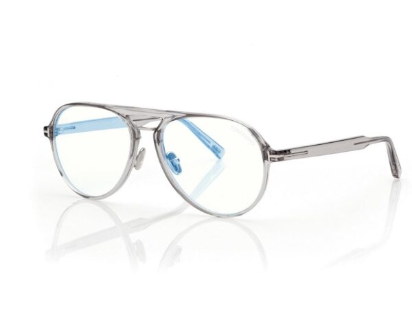 Tom Ford FT5981-B Blue Block Pilot Opticals in Grey (020), side view