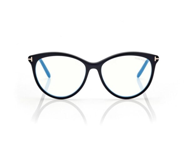 Tom Ford FT5990-B Blue Block Round Opticals in Black (001), front