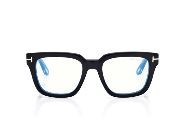 Tom Ford FT6027-B Icon Blue Block Square Opticals in Black (001), front