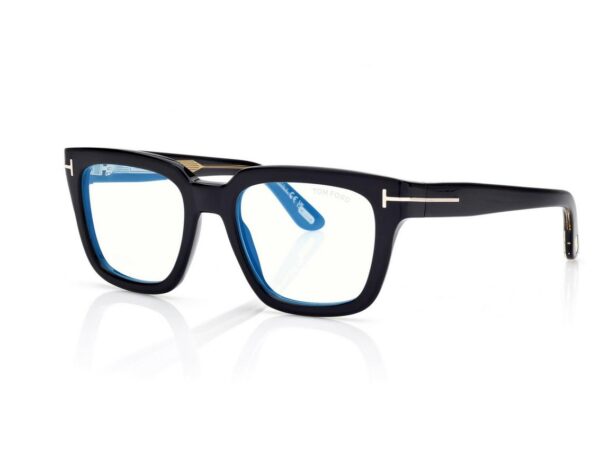 Tom Ford FT6027-B Icon Blue Block Square Opticals in Black (001), side view