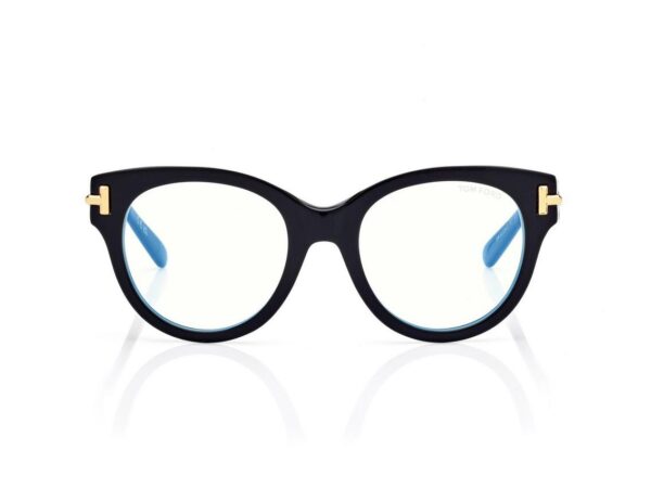 Tom Ford FT6029-B Icon Blue Block Round Opticals in Black (001), front