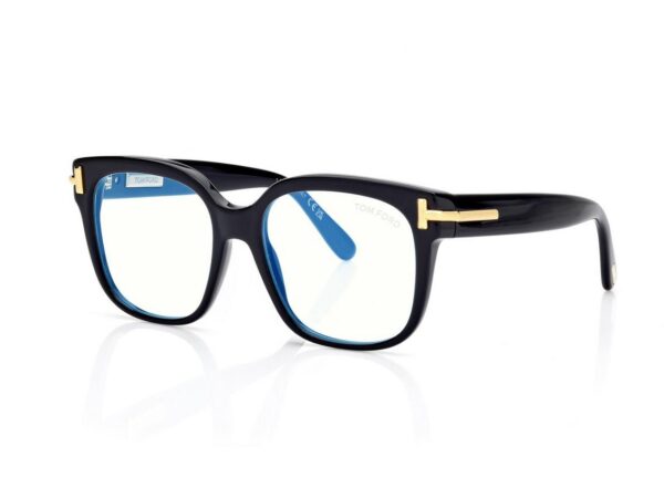 Tom Ford FT6030-B Icon Blue Block Square Opticals in Black (001), side view