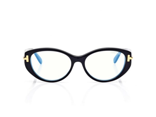 Tom Ford FT6031-B Icon Blue Block Oval Opticals in Black (001), front