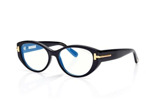 Tom Ford FT6031-B Icon Blue Block Oval Opticals in Black (001), side view