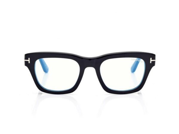 Tom Ford FT6036-B Blue Block Rectangular Opticals in Black (001), front