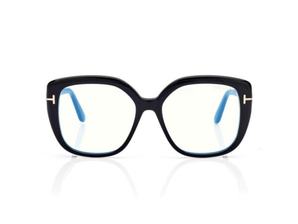 Tom Ford FT6043-B Blue Block Square Opticals in Black (001), front