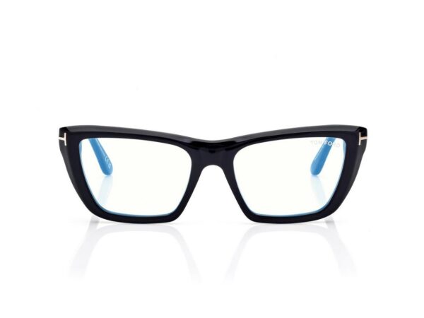 Tom Ford FT6047-B Blue Block Cat Eye Opticals in Black (001), front