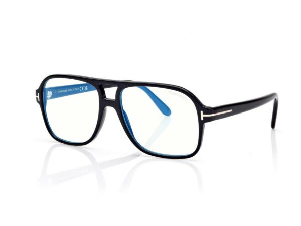 Tom Ford FT6058-B Navigator Blue Block Opticals in Black (001), side view