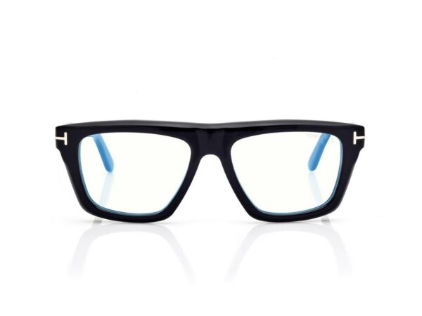 Tom Ford FT6059-B Blue Block Rectangular Opticals in Black (001), front