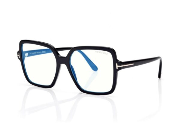 Tom Ford FT6063-B Square Blue Block Opticals in Black (001), side view
