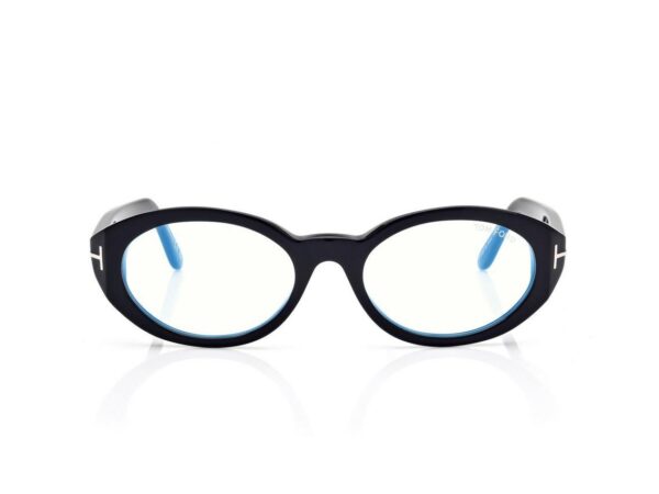 Tom Ford FT6067-B Blue Block Oval Opticals in Black (001), front
