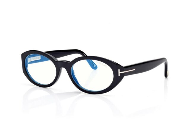 Tom Ford FT6067-B Blue Block Oval Opticals in Black (001), side view
