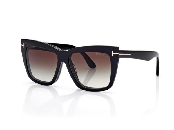 Tom Ford FT6069-B Blue Block Square Opticals with Clip on Sunglasses in Black (001), side view