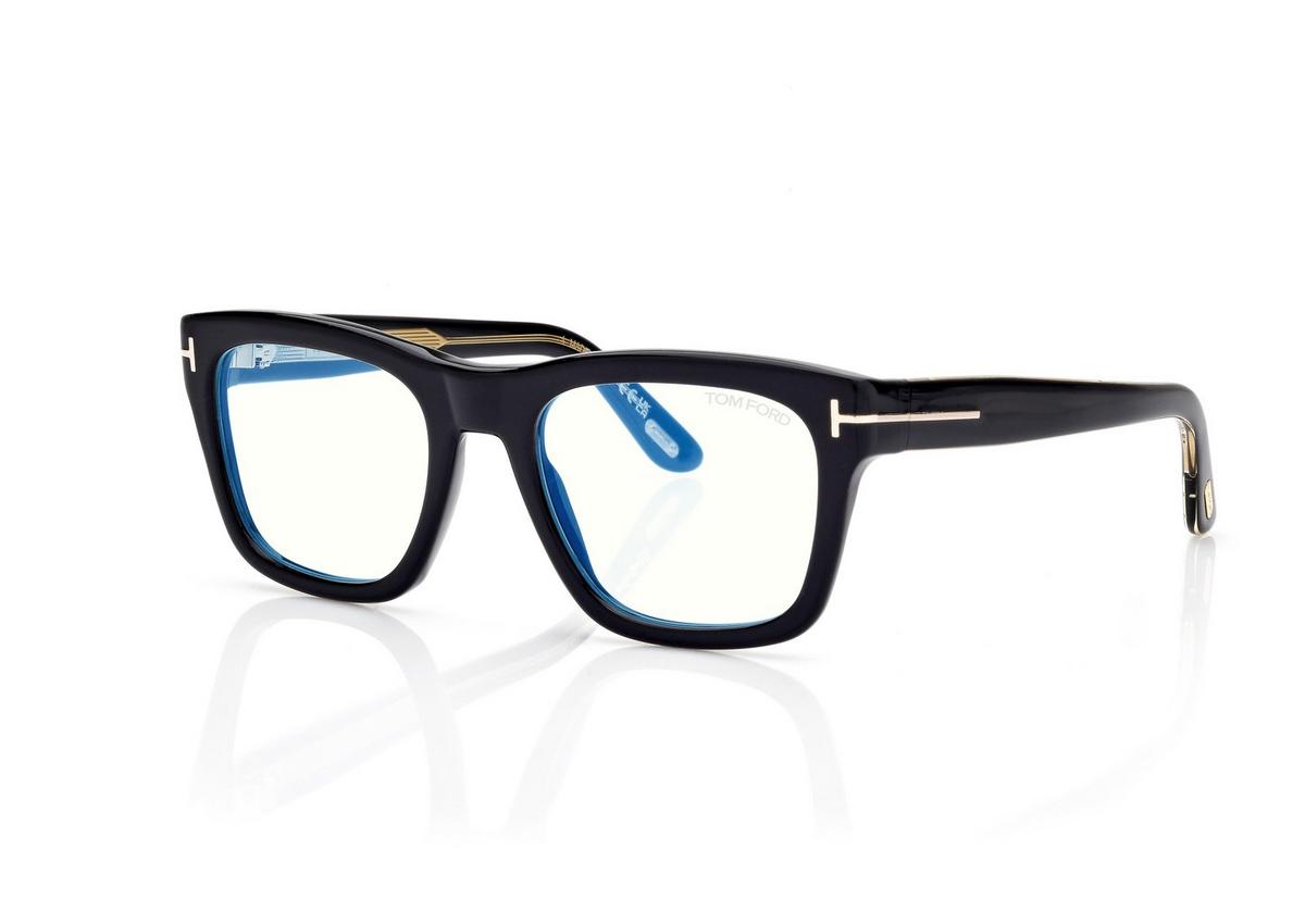 FT6076-B_001_52MM_B.jpg Tom Ford FT6076-B Icon Blue Block Square Opticals in Black (001), side view