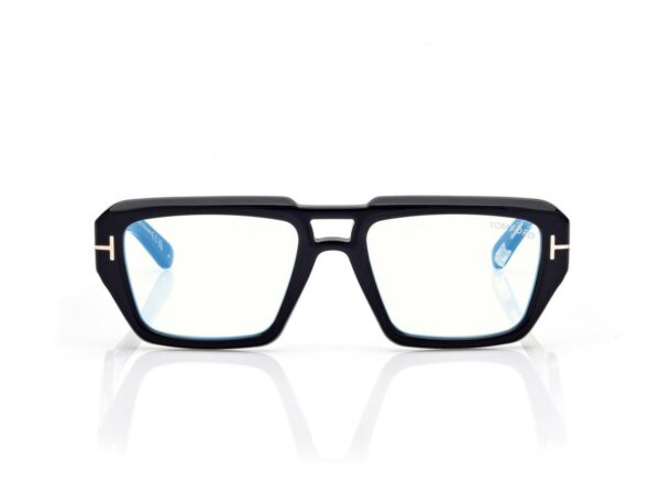 Tom Ford FT6077-B Icon Blue Block Navigator Opticals in Black (001), front
