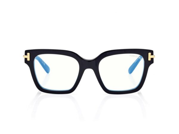 Tom Ford FT6078-B Icon Blue Block Square Opticals in Black (001), front