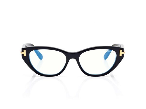 Tom Ford FT6079-B Icon Blue Block Oval Opticals in Black (001), front