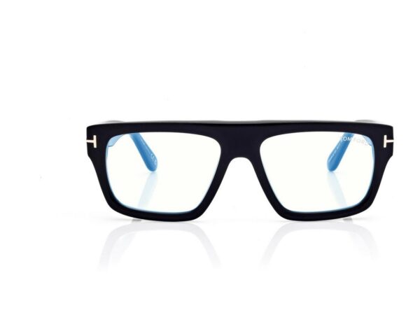 Tom Ford FT6084-B Blue Block Rectangular Opticals in Black (001), front