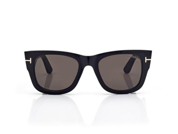 Tom Ford FT6099-B Blue Block Square Opticals with Clip on Sunglasses in Black (001), front