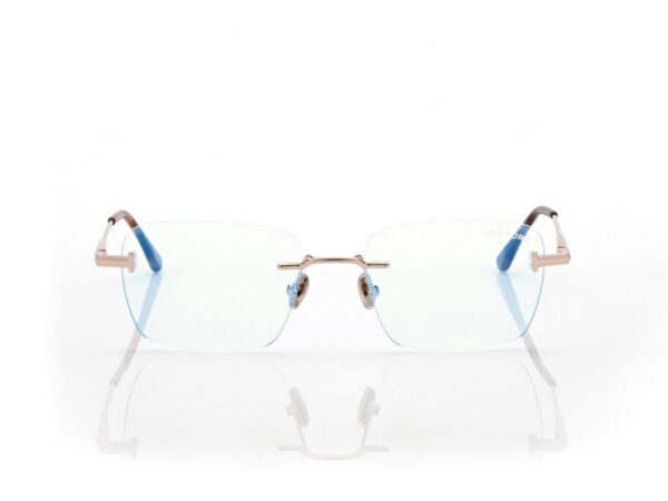Tom Ford FT6117-B Blue Block Rectangular Opticals in Gold (028), front