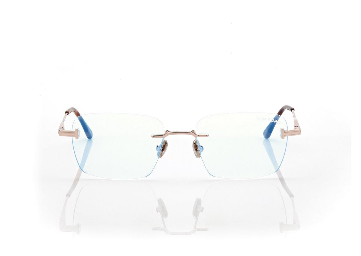 FT6117-B_028_54MM_A.jpg Tom Ford FT6117-B Blue Block Rectangular Opticals in Gold (028), front