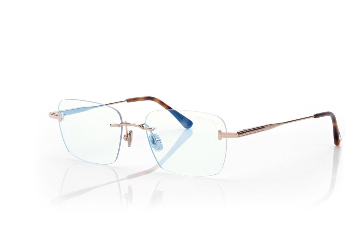 FT6117-B_028_54MM_B.jpg Tom Ford FT6117-B Blue Block Rectangular Opticals in Gold (028), side view