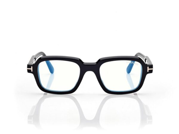 Tom Ford FT6123-B Geometric Blue Block Opticals in Black (001), front