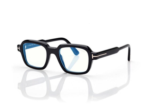Tom Ford FT6123-B Geometric Blue Block Opticals in Black (001), side view