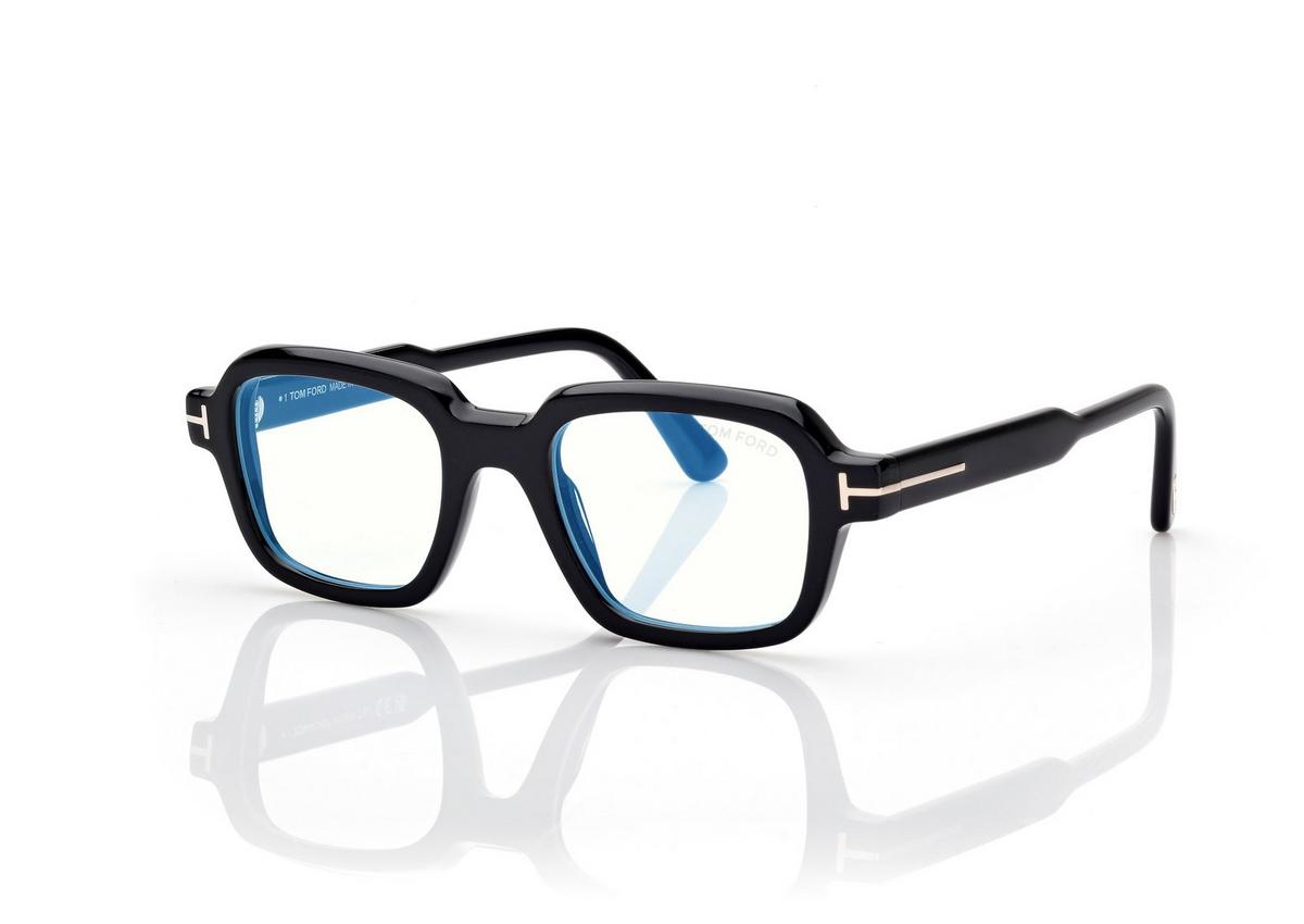 FT6123-B_001_48MM_B.jpg Tom Ford FT6123-B Geometric Blue Block Opticals in Black (001), side view