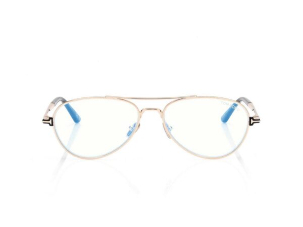 Tom Ford FT6128-B Blue Block Pilot Opticals in Gold (028), front