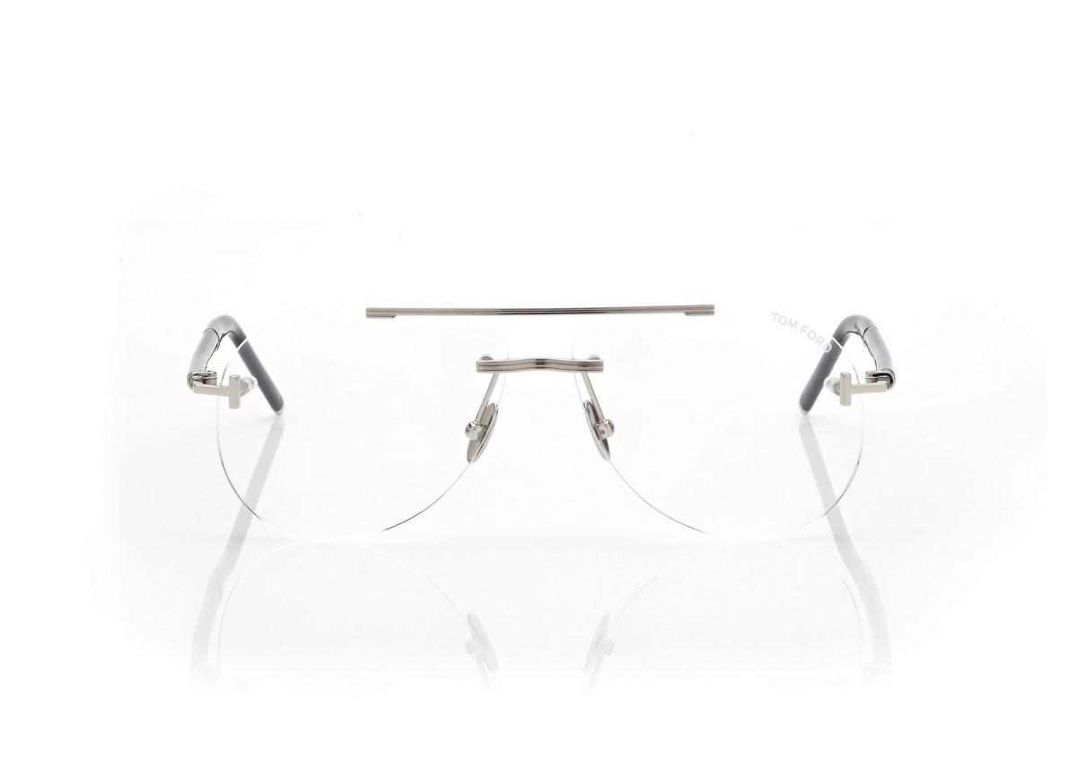 FT6147-P_016_57MM_A.jpg Tom Ford FT6147-P Navigator Titanium Blue Block Opticals in Palladium (016), front