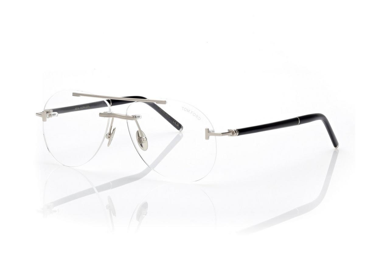 FT6147-P_016_57MM_B.jpg Tom Ford FT6147-P Navigator Titanium Blue Block Opticals in Palladium (016), side view